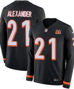 Nike Cincinnati Bengals #21 Mackensie Alexander Black Team Color Stitched NFL Limited Therma Long Sleeve Jersey