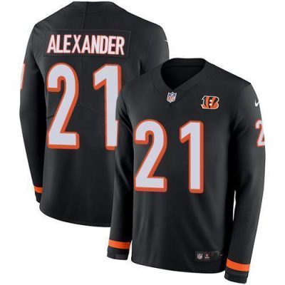 Nike Cincinnati Bengals #21 Mackensie Alexander Black Team Color Stitched NFL Limited Therma Long Sleeve Jersey