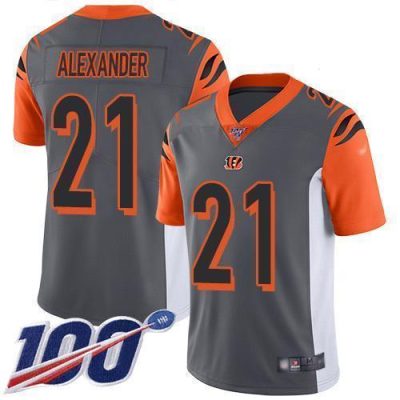 Nike Cincinnati Bengals #21 Mackensie Alexander Silver Stitched NFL Limited Inverted Legend 100th Season Jersey