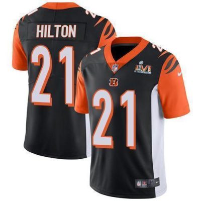 Nike Cincinnati Bengals #21 Mike Hilton Black Team Color Super Bowl LVI Patch Stitched NFL Vapor Untouchable Limited Jersey