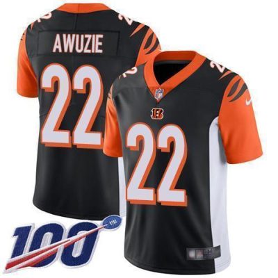 Nike Cincinnati Bengals #22 Chidobe Awuzie Black Team Color Stitched NFL 100th Season Vapor Untouchable Limited Jersey Youth