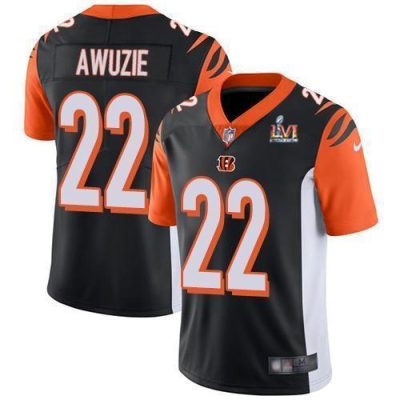 Nike Cincinnati Bengals #22 Chidobe Awuzie Black Team Color Super Bowl LVI Patch Stitched NFL Vapor Untouchable Limited Jersey