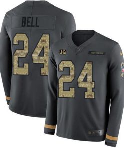 Nike Cincinnati Bengals #24 Vonn Bell Anthracite Salute to Service Stitched NFL Limited Therma Long Sleeve Jersey