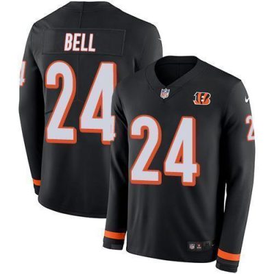 Nike Cincinnati Bengals #24 Vonn Bell Black Team Color Stitched NFL Limited Therma Long Sleeve Jersey
