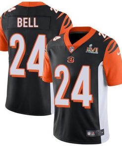 Nike Cincinnati Bengals #24 Vonn Bell Black Team Color Super Bowl LVI Patch Stitched NFL Vapor Untouchable Limited Jersey