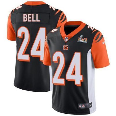 Nike Cincinnati Bengals #24 Vonn Bell Black Team Color Super Bowl LVI Patch Stitched NFL Vapor Untouchable Limited Jersey