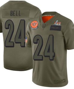 Nike Cincinnati Bengals #24 Vonn Bell Camo Super Bowl LVI Patch Stitched NFL Limited 2019 Salute To Service Jersey
