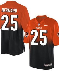 Nike Cincinnati Bengals #25 Giovani Bernard Orange/Black Stitched NFL Elite Fadeaway Fashion Jersey