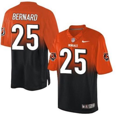 Nike Cincinnati Bengals #25 Giovani Bernard Orange/Black Stitched NFL Elite Fadeaway Fashion Jersey