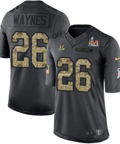 Nike Cincinnati Bengals #26 Trae Waynes Black Team Color Super Bowl LVI Patch Stitched NFL Limited Therma Long Sleeve Jersey