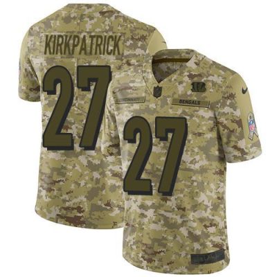 Nike Cincinnati Bengals #27 Dre Kirkpatrick Camo Stitched NFL Limited 2018 Salute To Service Jersey