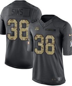 Nike Cincinnati Bengals #38 LeShaun Sims Black Stitched NFL Limited 2016 Salute to Service Jersey