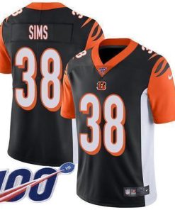 Nike Cincinnati Bengals #38 LeShaun Sims Black Team Color Stitched NFL 100th Season Vapor Untouchable Limited Jersey