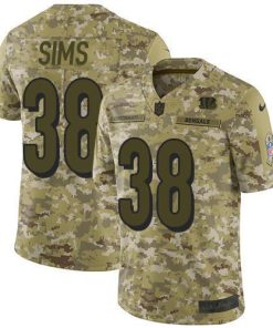 Nike Cincinnati Bengals #38 LeShaun Sims Camo Stitched NFL Limited 2018 Salute To Service Jersey
