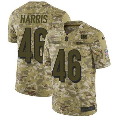 Nike Cincinnati Bengals #46 Clark Harris Camo Stitched NFL Limited 2018 Salute To Service Jersey