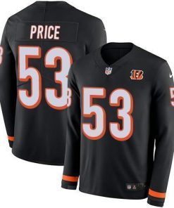 Nike Cincinnati Bengals #53 Billy Price Black Team Color Stitched NFL Limited Therma Long Sleeve Jersey