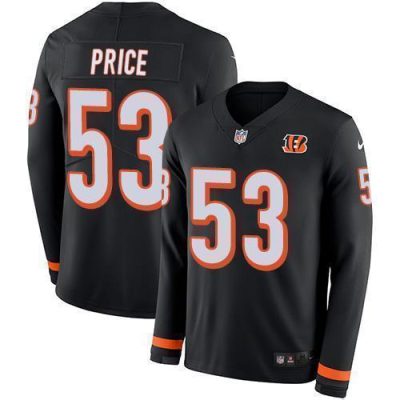 Nike Cincinnati Bengals #53 Billy Price Black Team Color Stitched NFL Limited Therma Long Sleeve Jersey