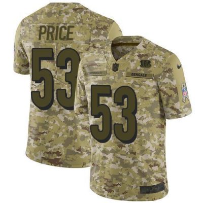Nike Cincinnati Bengals #53 Billy Price Camo Stitched NFL Limited 2018 Salute To Service Jersey
