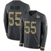 Nike Cincinnati Bengals #55 Logan Wilson Anthracite Super Bowl LVI Patch Salute to Service Stitched NFL Limited Therma Long Sleeve Jersey