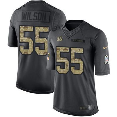 Nike Cincinnati Bengals #55 Logan Wilson Black Stitched NFL Limited 2016 Salute to Service Jersey