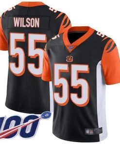 Nike Cincinnati Bengals #55 Logan Wilson Black Team Color Stitched NFL 100th Season Vapor Untouchable Limited Jersey