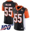 Nike Cincinnati Bengals #55 Logan Wilson Black Team Color Super Bowl LVI Patch Stitched NFL 100th Season Vapor Limited Jersey