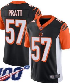 Nike Cincinnati Bengals #57 Germaine Pratt Black Team Color Stitched NFL 100th Season Vapor Limited Jersey