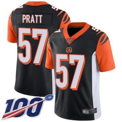 Nike Cincinnati Bengals #57 Germaine Pratt Black Team Color Stitched NFL 100th Season Vapor Limited Jersey