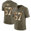 Nike Cincinnati Bengals #57 Germaine Pratt Olive/Gold Super Bowl LVI Patch Stitched NFL Limited 2017 Salute To Service Jersey