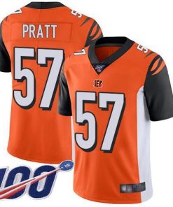 Nike Cincinnati Bengals #57 Germaine Pratt Orange Alternate Stitched NFL 100th Season Vapor Limited Jersey