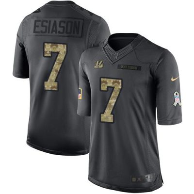 Nike Cincinnati Bengals #7 Boomer Esiason Black Stitched NFL Limited 2016 Salute to Service Jersey