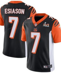 Nike Cincinnati Bengals #7 Boomer Esiason Black Team Color Super Bowl LVI Patch Stitched NFL Vapor Untouchable Limited Jersey