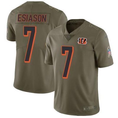 Nike Cincinnati Bengals #7 Boomer Esiason Olive Stitched NFL Limited 2017 Salute To Service Jersey