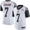 Nike Cincinnati Bengals #7 Boomer Esiason White Super Bowl LVI Patch Stitched NFL Limited Rush Jersey