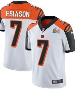 Nike Cincinnati Bengals #7 Boomer Esiason White Super Bowl LVI Patch Stitched NFL Vapor Untouchable Limited Jersey