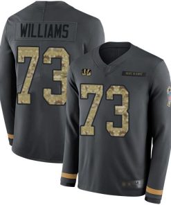 Nike Cincinnati Bengals #73 Jonah Williams Anthracite Salute to Service Stitched NFL Limited Therma Long Sleeve Jersey