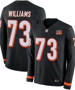 Nike Cincinnati Bengals #73 Jonah Williams Black Team Color Stitched NFL Limited Therma Long Sleeve Jersey
