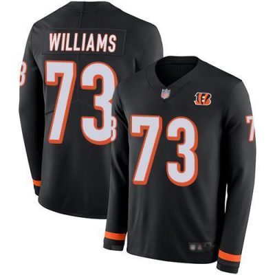 Nike Cincinnati Bengals #73 Jonah Williams Black Team Color Stitched NFL Limited Therma Long Sleeve Jersey