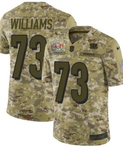 Nike Cincinnati Bengals #73 Jonah Williams Camo Super Bowl LVI Patch Stitched NFL Limited 2018 Salute To Service Jersey