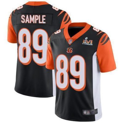 Nike Cincinnati Bengals #89 Drew Sample Black Team Color Super Bowl LVI Patch Stitched NFL Vapor Untouchable Limited Jersey