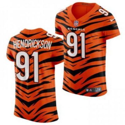 Nike Cincinnati Bengals #91 Trey Hendrickson 2021-22 Orange City Edition Elite NFL Jersey