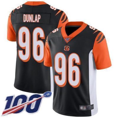Nike Cincinnati Bengals #96 Carlos Dunlap Black Team Color Stitched NFL 100th Season Vapor Limited Jersey