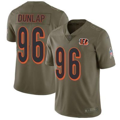 Nike Cincinnati Bengals #96 Carlos Dunlap Olive Stitched NFL Limited 2017 Salute To Service Jersey