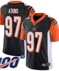 Nike Cincinnati Bengals #97 Geno Atkins Black Team Color Stitched NFL 100th Season Vapor Limited Jersey