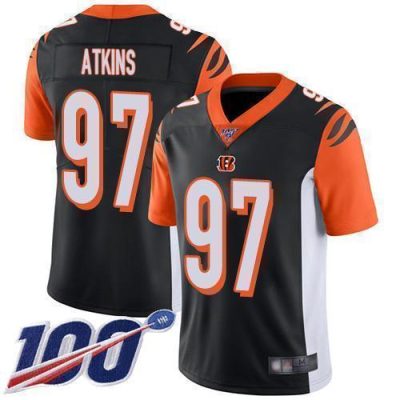 Nike Cincinnati Bengals #97 Geno Atkins Black Team Color Stitched NFL 100th Season Vapor Limited Jersey