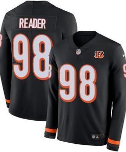 Nike Cincinnati Bengals #98 D.J. Reader Black Team Color Stitched NFL Limited Therma Long Sleeve Jersey