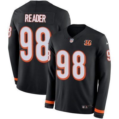 Nike Cincinnati Bengals #98 D.J. Reader Black Team Color Stitched NFL Limited Therma Long Sleeve Jersey