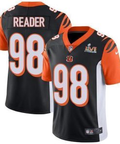 Nike Cincinnati Bengals #98 D.J. Reader Black Team Color Super Bowl LVI Patch Stitched NFL Vapor Untouchable Limited Jersey
