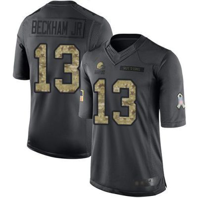 Nike Cleveland Browns #13 Odell Beckham Jr Black Stitched NFL Limited 2016 Salute to Service Jersey