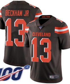 Nike Cleveland Browns #13 Odell Beckham Jr Brown Team Color Stitched NFL 100th Season Vapor Limited Jersey
